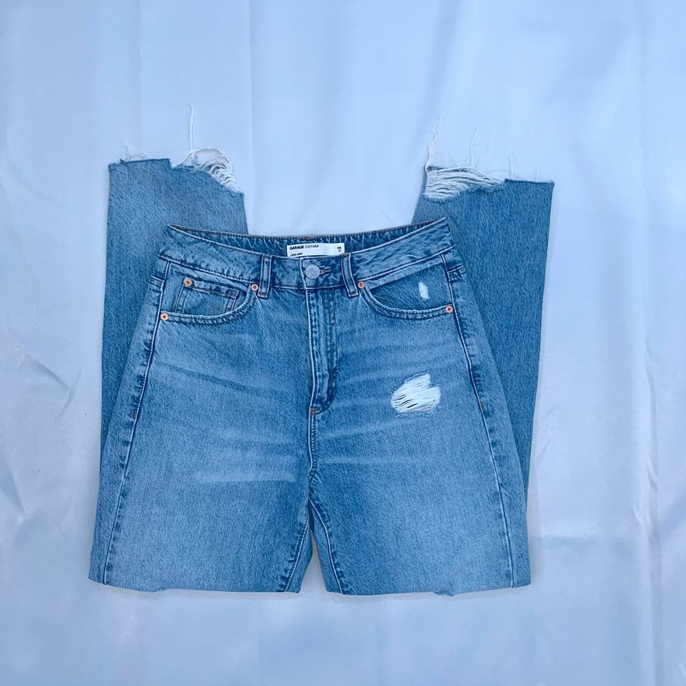 Garage distressed mom jeans